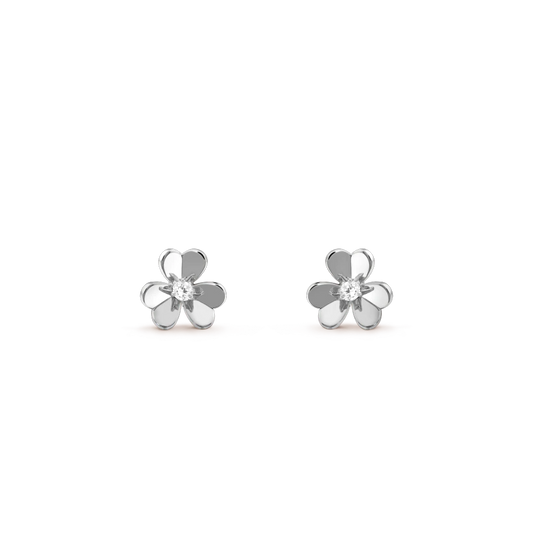 DIANA FRIVOLE MINI SILVER FLOWER EARRINGS