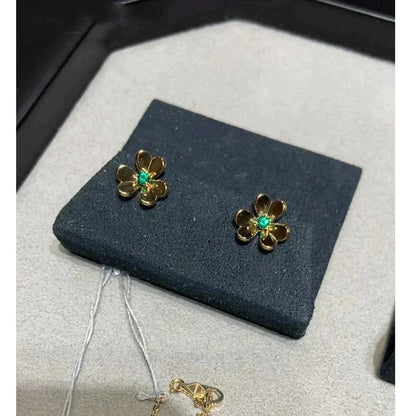 DIANA FRIVOLE  FLOWER MALACHITE EARRINGS