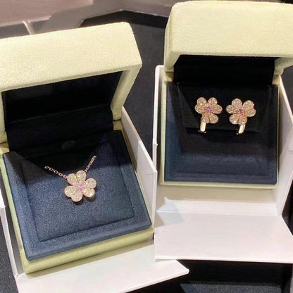 DIANA FRIVOLE ROSE GOLD FLOWER DIAMOND NECKLACE