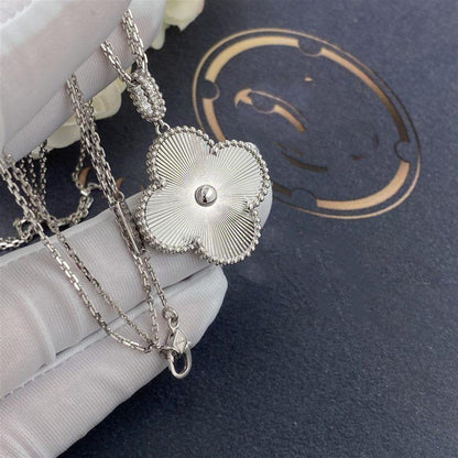 DIANA CLOVER 25MM SILVER BIG CLOVER NECKLACE