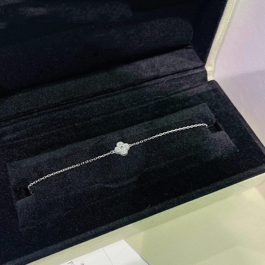 DIANA CLOVER  SINGLE FLOWER BRACELET SILVER