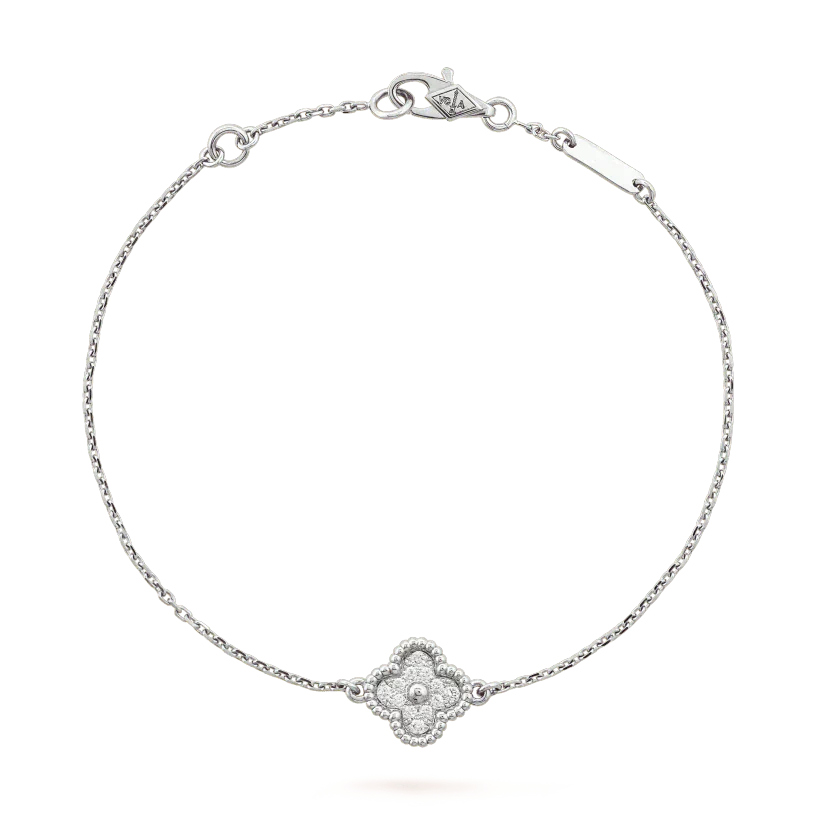 DIANA CLOVER  SINGLE FLOWER BRACELET SILVER