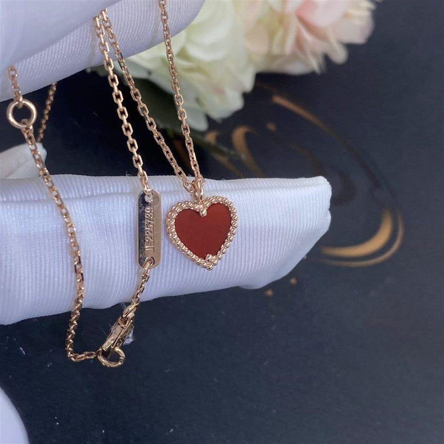DIANA SWEET CLOVER CARNELIAN HEART NECKLACE