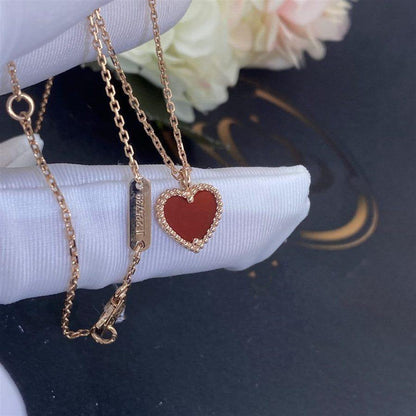 DIANA SWEET CLOVER CARNELIAN HEART NECKLACE