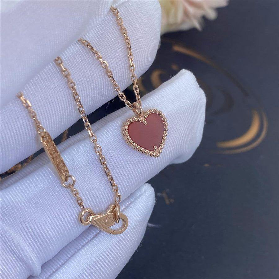 DIANA SWEET CLOVER CARNELIAN HEART NECKLACE