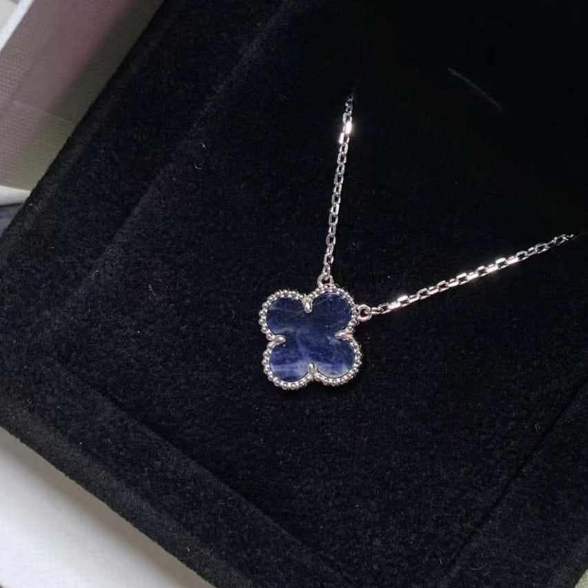 DIANA CLOVER 15MM PIETERSITE NECKLACE SILVER