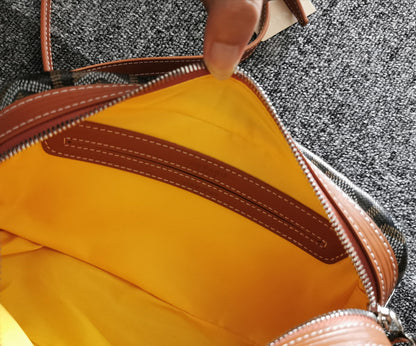 BOLSA CAP-VERT PM 23X8X14CM LONA NEGRA Y TAN