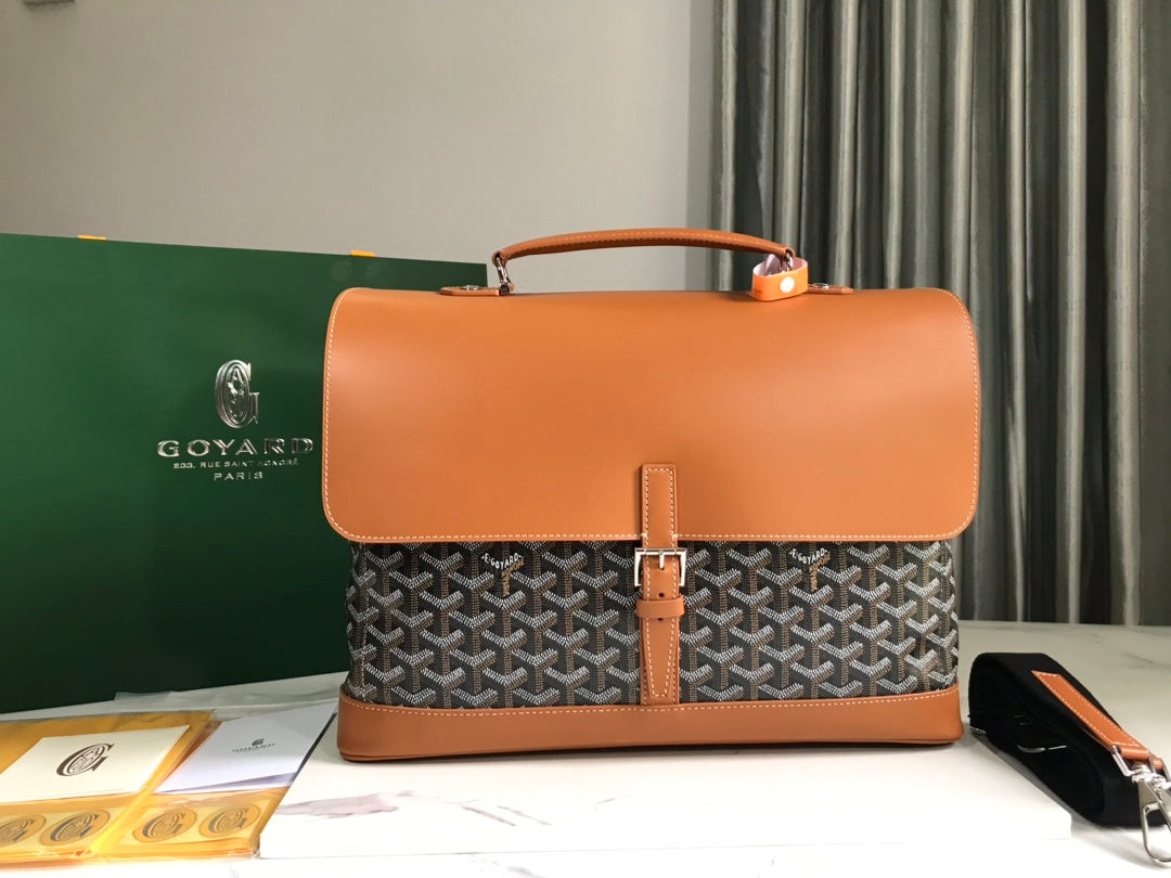 BOLSO GOYARD CITADIN 38CM LONA NEGRA Y TAN