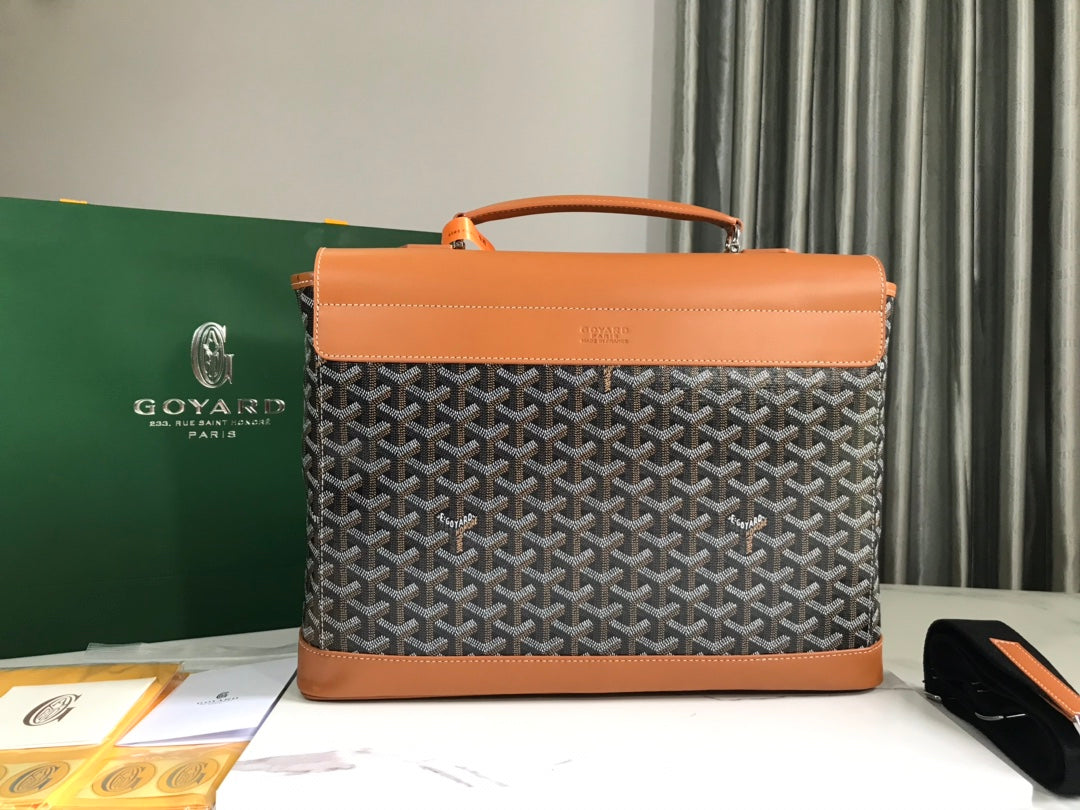 BOLSO GOYARD CITADIN 38CM LONA NEGRA Y TAN