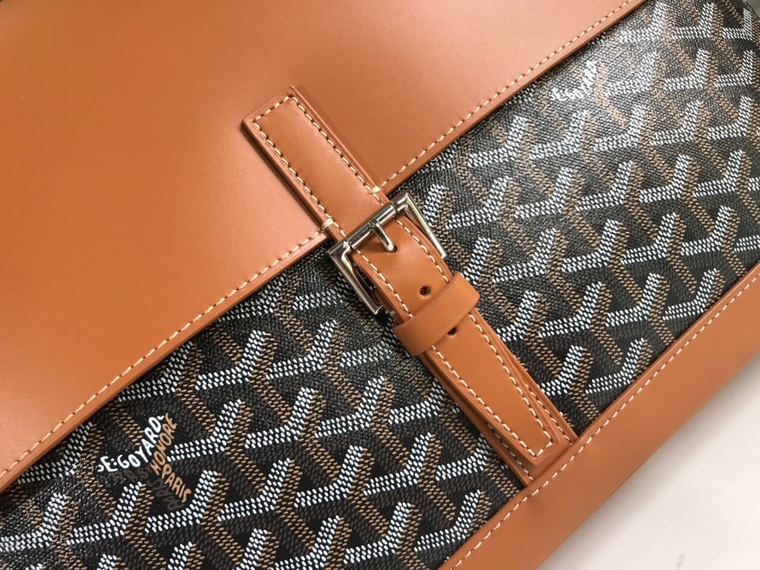 BOLSO GOYARD CITADIN 38CM LONA NEGRA Y TAN