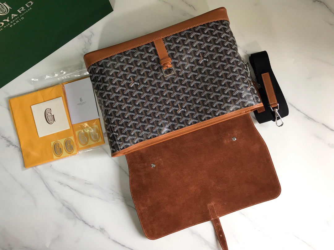 BOLSO GOYARD CITADIN 38CM LONA NEGRA Y TAN