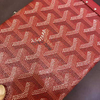 BOLSO BAÚL MINAUDIERE 17CM LONA ROJA