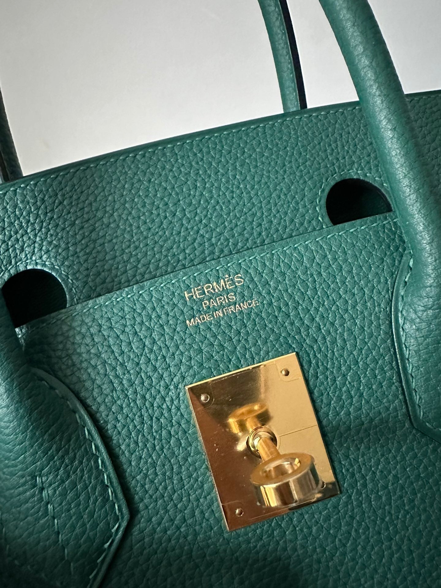 HM BIRKIN 30CM MALAQUITA PIEL TOGO HERRAJES DORADOS
