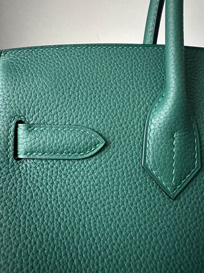 HM BIRKIN 30CM MALAQUITA PIEL TOGO HERRAJES DORADOS